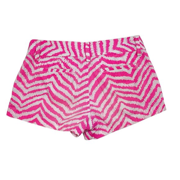 Lilly Pulitzer Walsh Shorts Size 0 Pink Chevron Striped Prep Style 92925 Summer - Picture 2 of 10